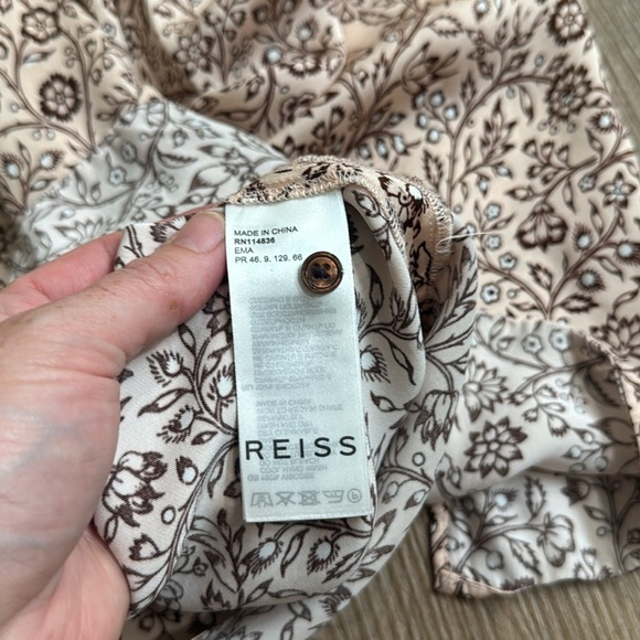 REISS Light Pink Ema Paisley Printed Shirt Button Front Blouse Size 6 or Small - Picture 13 of 15